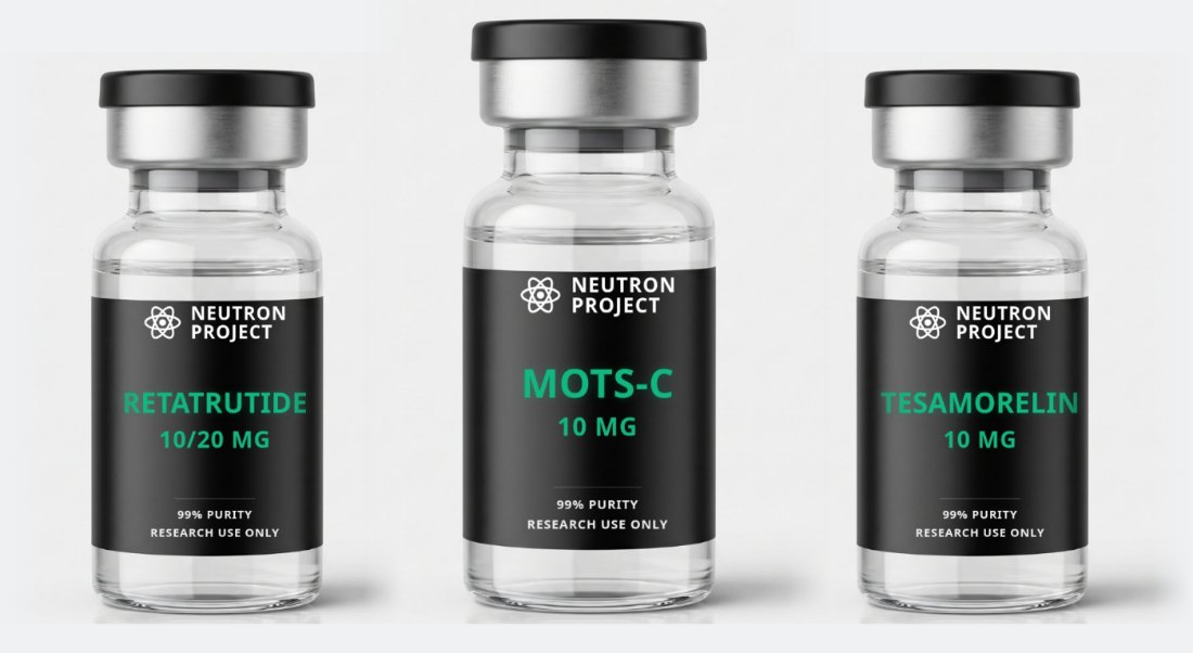 باقة ستاك حرق الدهون: فيالات RETATRUTIDE و MOTS-C و TESAMORELIN من Neutron Project