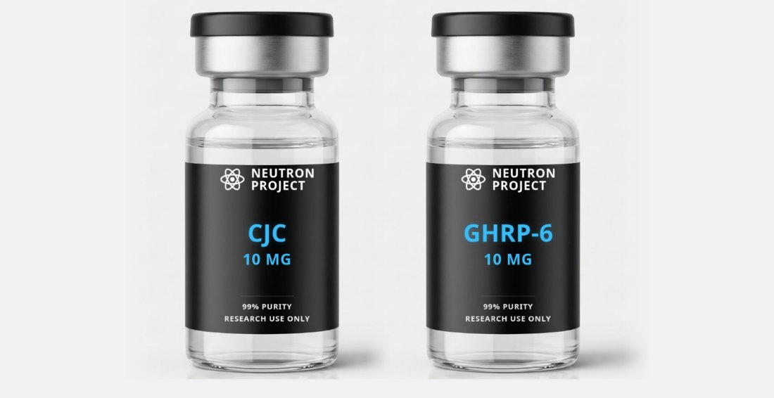 باقة ستاك زيادة هرمون النمو وزيادة الشهية: فيالات CJC و GHRP-6 من Neutron Project