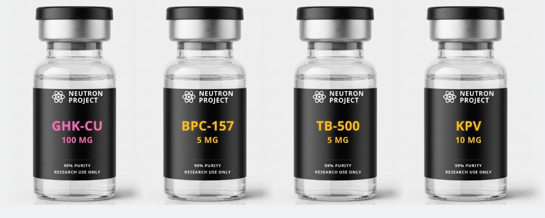 باقة Klow stack: فيالات GHK-CU و BPC-157 و TB-500 و KPV من Neutron Project