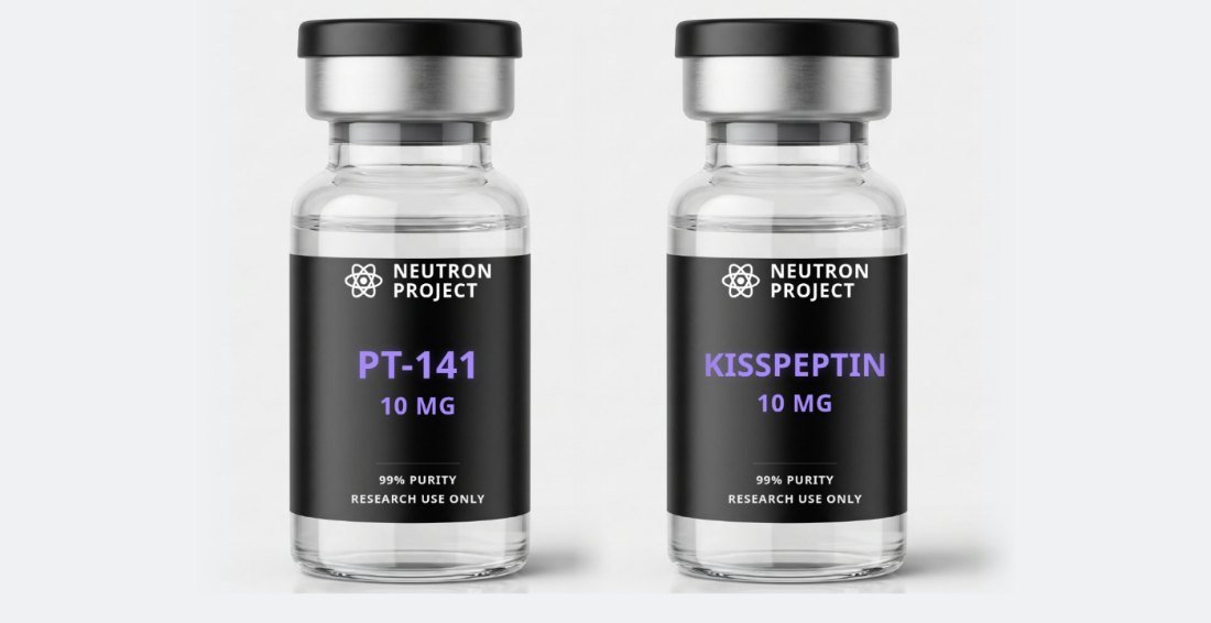 باقة ستاك زيادة التستوستيرون والرغبة الجنسية: فيالات PT-141 و KISSPEPTIN من Neutron Project